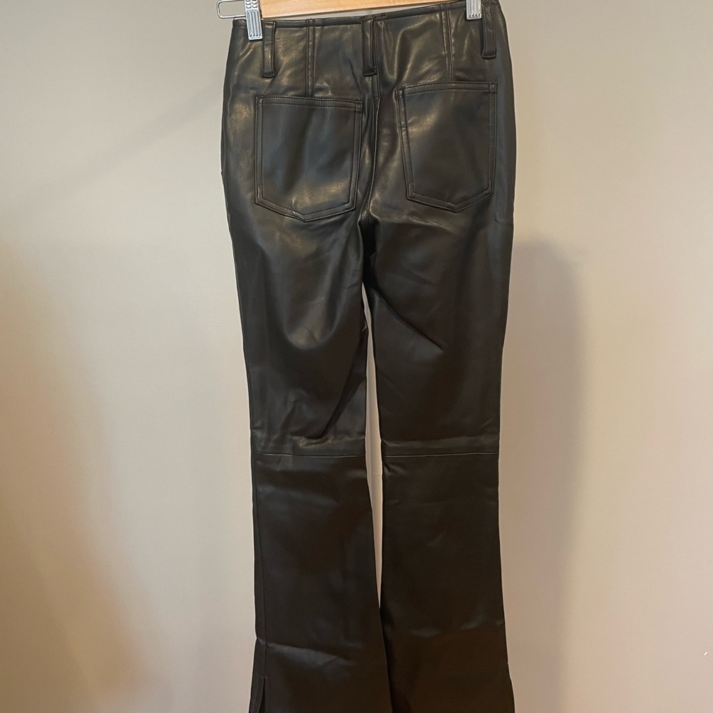 We the Free Black Faux Leather Flare Pants Size 24 NWT - Picture 4 of 5